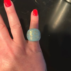 Aqua Glass statement ring